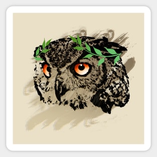 Athena Owl - Leaf Variant Sticker